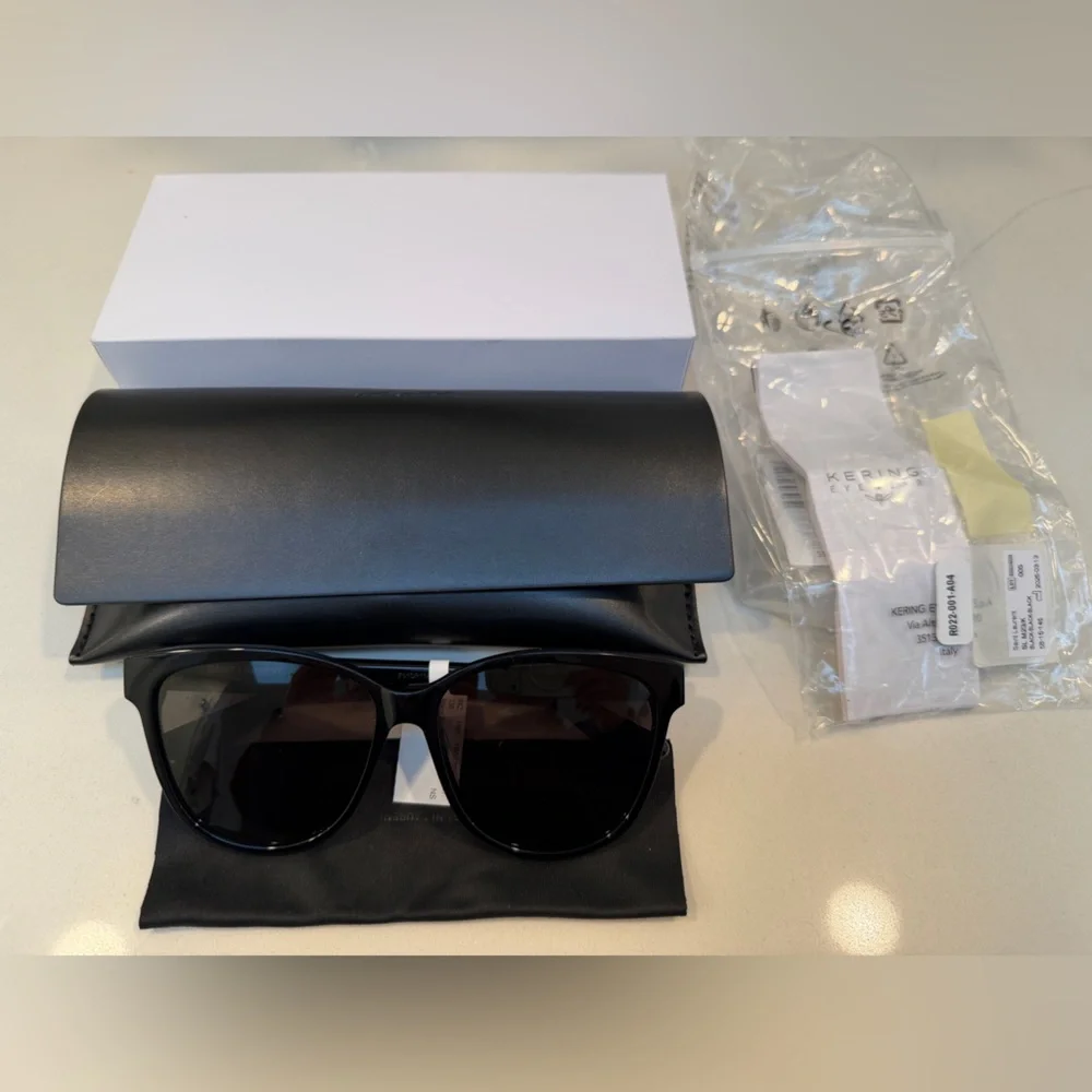 Brand New!Saint Laurent YSL 58mm Sunglasses in Black/Black with Gold Hardware